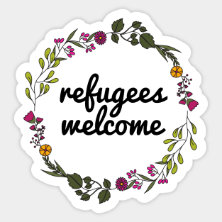 Refugees Welcome - Floral Sticker